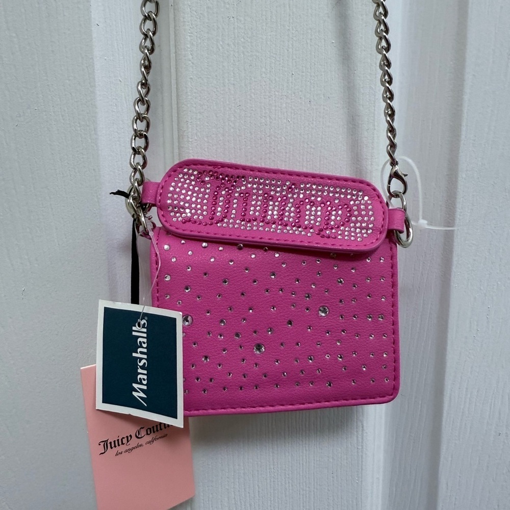 NWT Juicy Couture “All That Glitters”Pink Mini Bag with Chain Strap